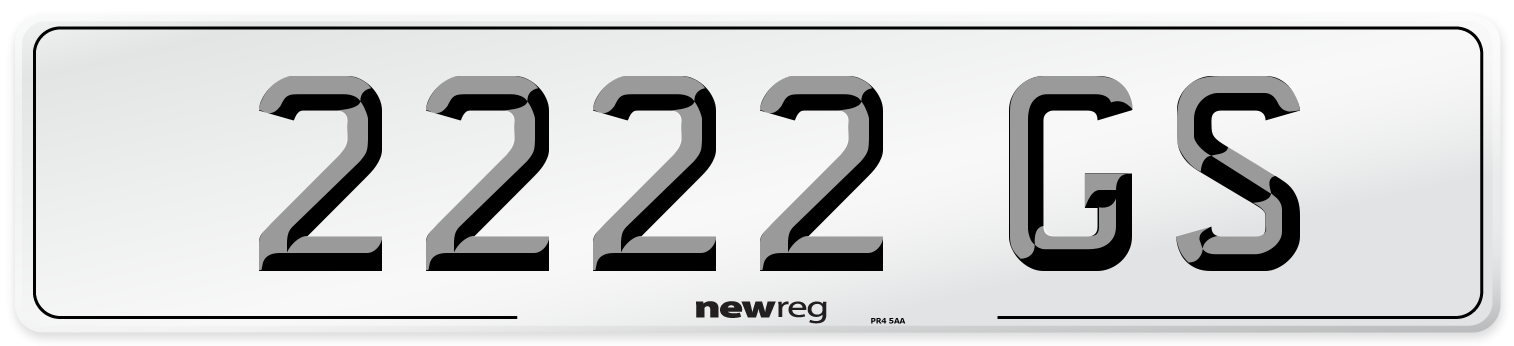2222 GS Number Plate from New Reg